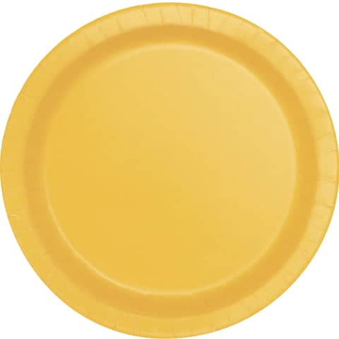 Yellow Paper Plates 23cm (8 Pack)