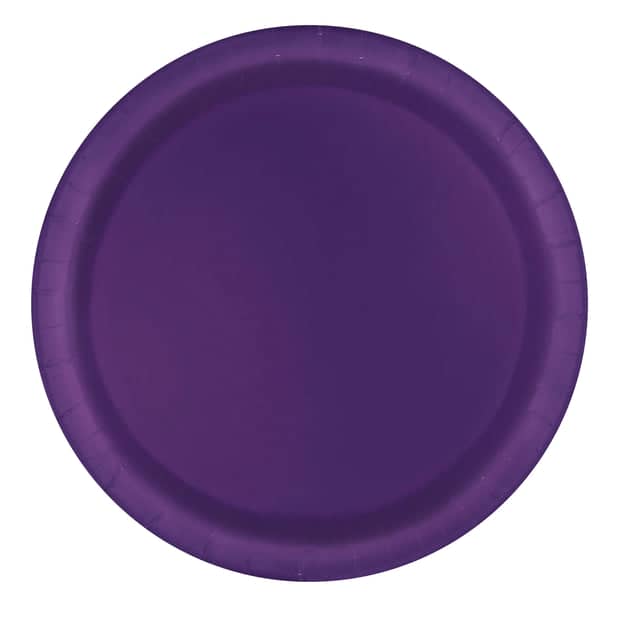 Deep Purple Paper Plates 23cm (8 Pack)