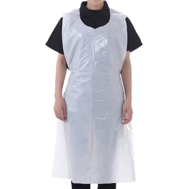 1000 x White Disposable Aprons 16.5 Micron