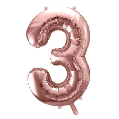 Rose Gold Foil Number 3 Balloon 34"