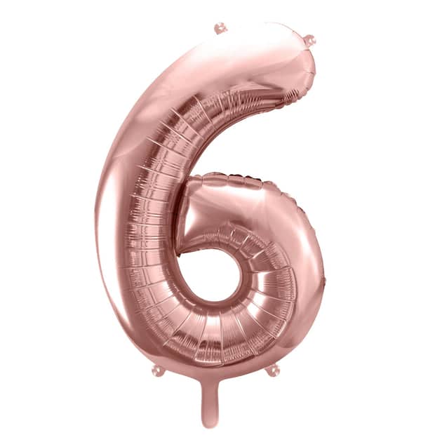 Rose Gold Foil Number 6 Balloon 34"