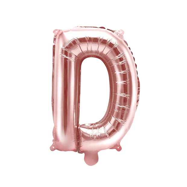 Rose Gold Foil Letter D Balloon 14"