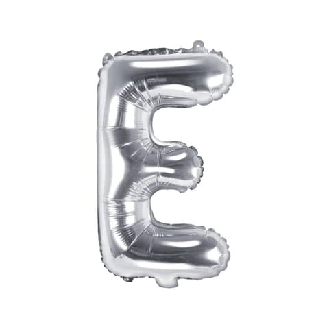 Silver Foil Letter E Balloon 14"