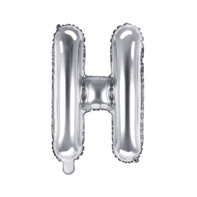 Silver Foil Letter H Balloon 14"