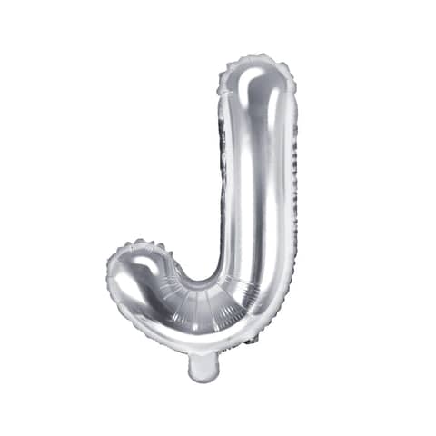 Silver Foil Letter J Balloon 14"