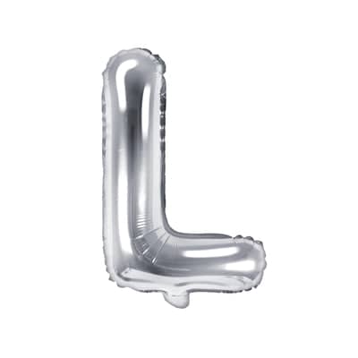 Silver Foil Letter L Balloon 14"