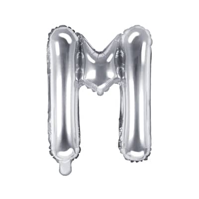 Silver Foil Letter M Balloon 14"