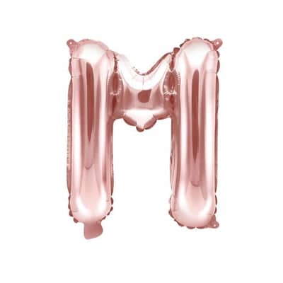 Rose Gold Foil Letter M Balloon 14"