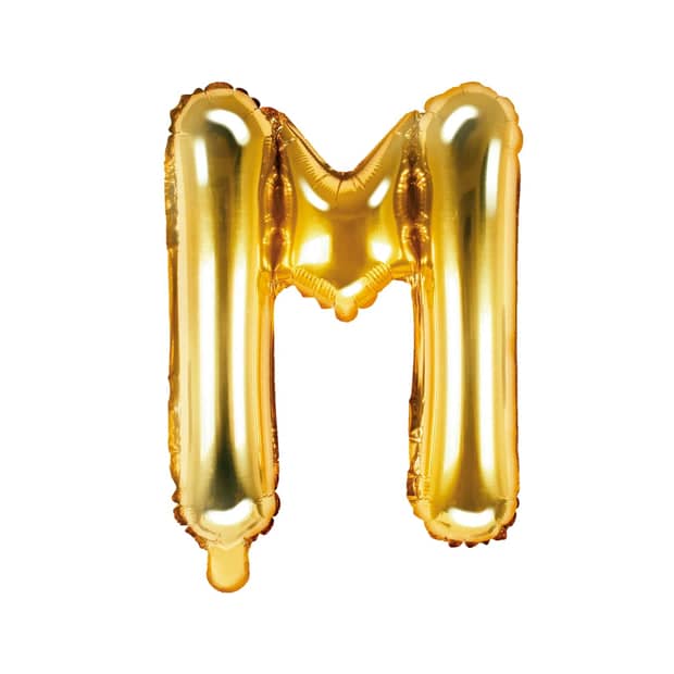 Gold Foil Letter M Balloon 14"