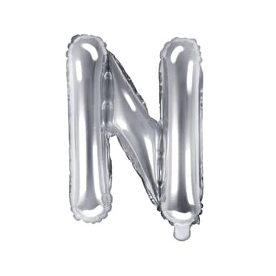 Silver Foil Letter N Balloon 14"