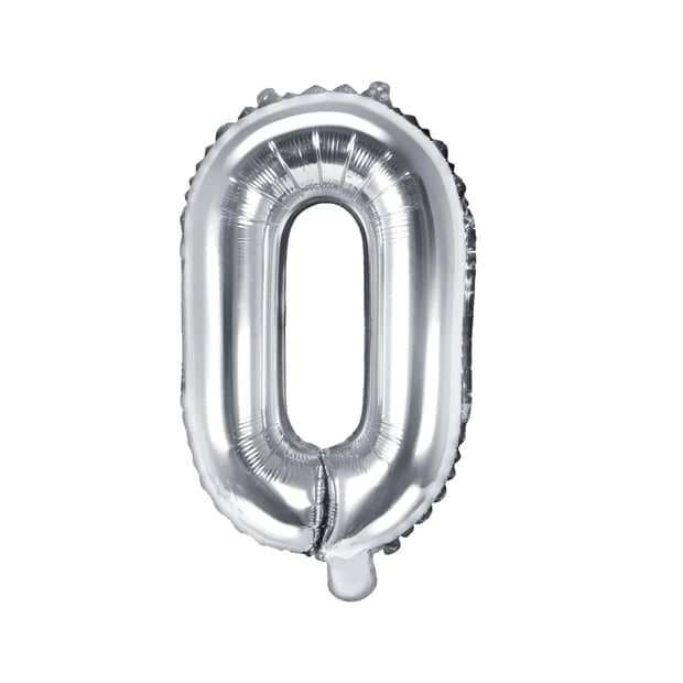 Silver Foil Letter O Balloon 14"