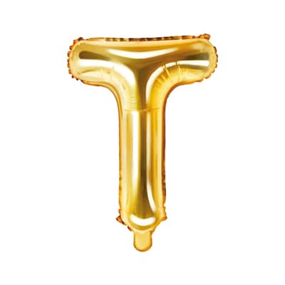 Gold Foil Letter T Balloon 14"