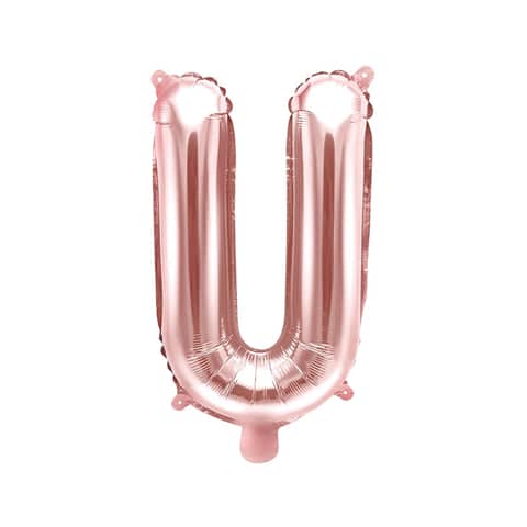 Rose Gold Foil Letter U Balloon 14"