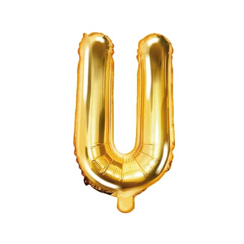 Gold Foil Letter U Balloon 14"