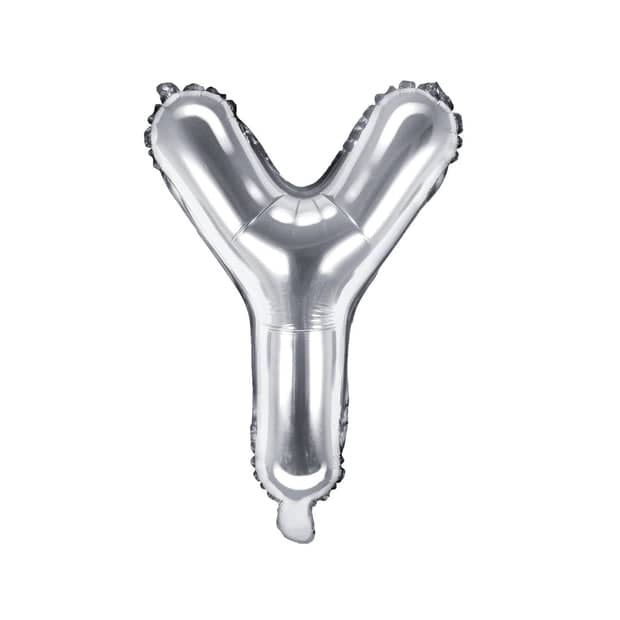 Silver Foil Letter Y Balloon 14"