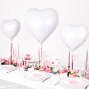 White Foil Heart Balloon 18"