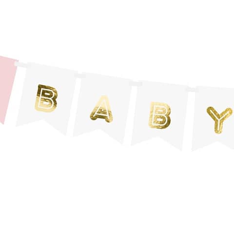 Pink & Gold Baby Girl Banner