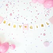 Pink & Gold Baby Girl Banner