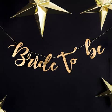 Gold Bride To Be Banner