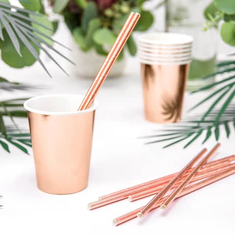 Rose Gold Paper Cups 220ml (6 Pack)