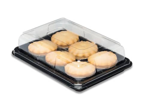 Black Serving Platters With Clear Lids - 4 Sizes Available