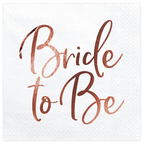 Rose Gold Bride to Be Square Paper Napkins 33cm (20 Pack)