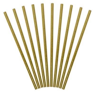 Metallic Gold Paper Straws (10 Pack)