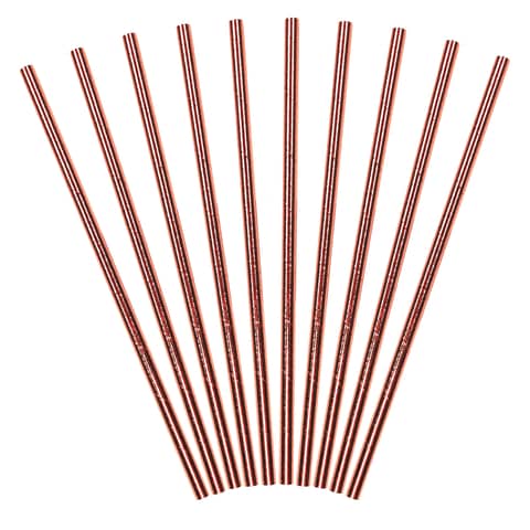 Rose Gold Paper Straws (10 Pack)