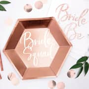 Rose Gold Bride Squad Paper Plates 23cm (6 Pack)