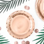 Rose Gold Paper Plates 18cm (6 Pack)