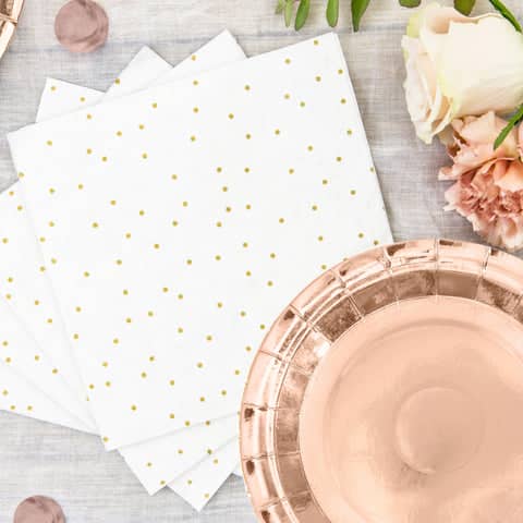 Rose Gold Paper Plates 18cm (6 Pack)