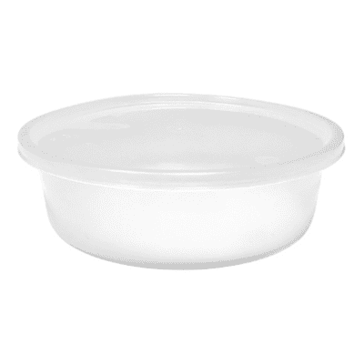 Plastic Round Microwaveable Containers & Lids (Pack of 10)