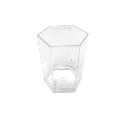 50 x 50ml Plastic Hexagon Dessert Cups Clear