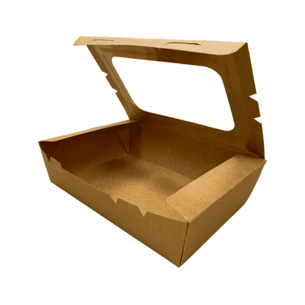 Kraft Brown Boxes With Window (Pack of 10) - 3 Sizes Available