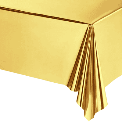 Metallic Gold Plastic Table Cover 1.37m x 2.74m