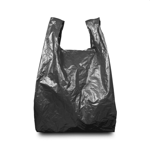 Black Plastic Carrier Bags - 8x13x18"