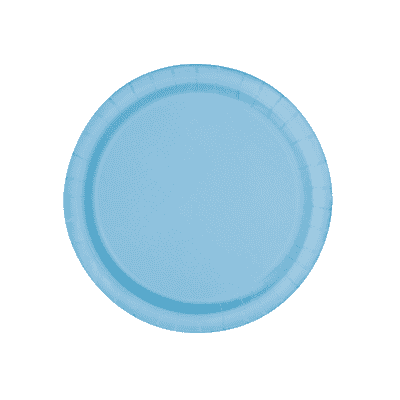 Baby Blue Paper Plates 18cm (8 Pack)