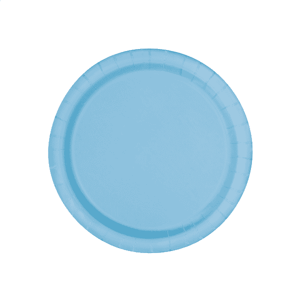 Baby Blue Paper Plates 18cm (8 Pack)