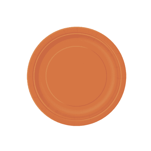 Orange Paper Plates 18cm (8 Pack)