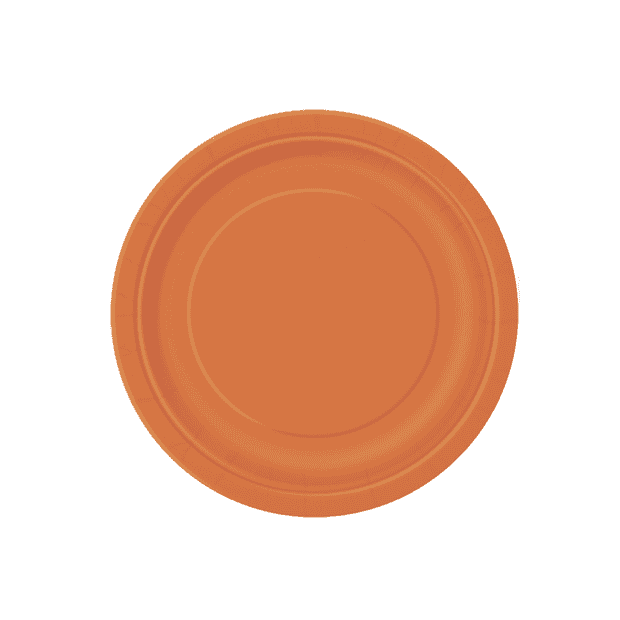 Orange Paper Plates 18cm (8 Pack)