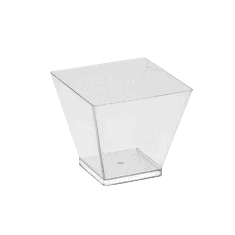 50 x 2oz/60ml Plastic Square Dessert Cups Clear