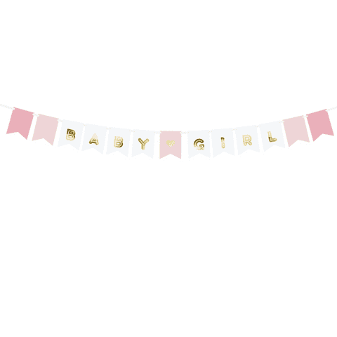 Pink & Gold Baby Girl Banner