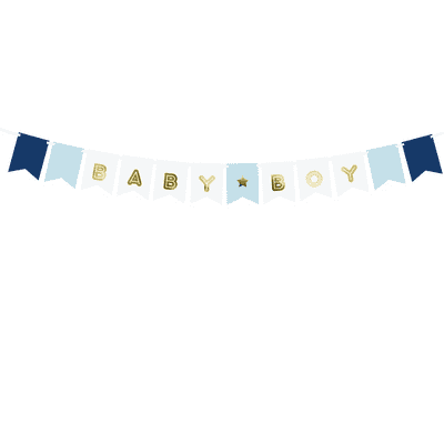 Blue & Gold Baby Boy Banner