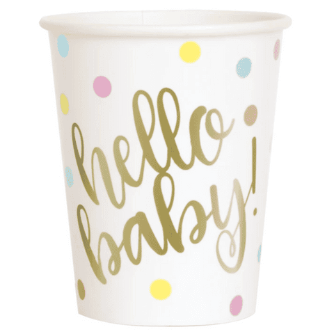 Hello Baby Paper Cups (8 Pack)