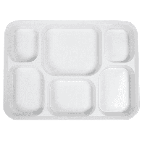 White Plastic Plates 6 Compartment (20 Pack)