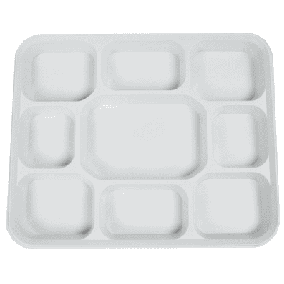 White Plastic Plates 9 Compartment (25 Pack)