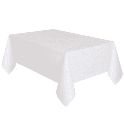 White Plastic Table Cover 1.37m x 2.74m