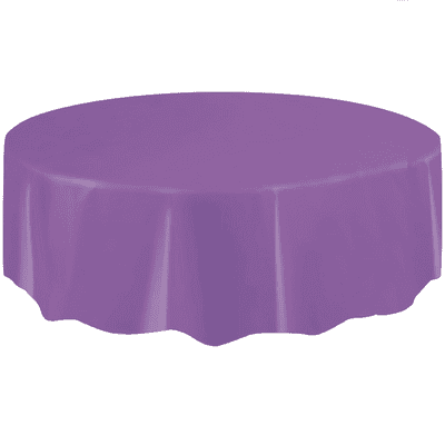 Purple Round Plastic Table Cover 2.1m