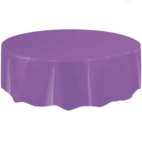 Purple Round Plastic Table Cover 2.1m