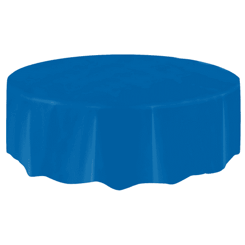 Royal Blue Round Plastic Table Cover 2.1m